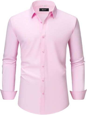 قمصان للرجال كبيرة وطويلة (مقاس XL-6XLT) قمصان سهرة بأكمام طويلة وأزرار للأسفل، قميص بياقة كاجوال للعمل in Saudi Arabia