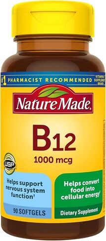 Vitamin B12 1000 mcg Softgels, 90 Count for Metabolic Health in Kuwait