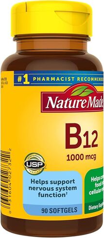 Vitamin B12 1000 mcg Softgels, 90 Count for Metabolic Health in Kuwait