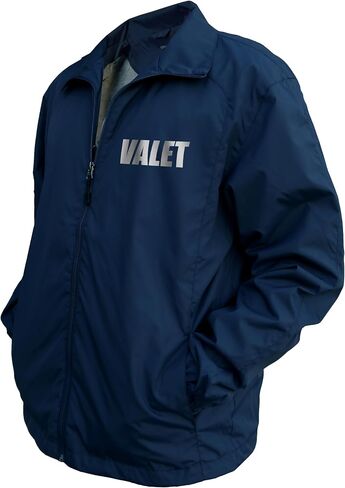 Smart People Clothing VALET STAFF سترة واقية بسحاب مع زخارف عاكسة من الأمام والخلف in Saudi Arabia