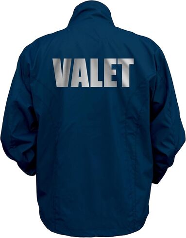 Smart People Clothing VALET STAFF سترة واقية بسحاب مع زخارف عاكسة من الأمام والخلف in Saudi Arabia