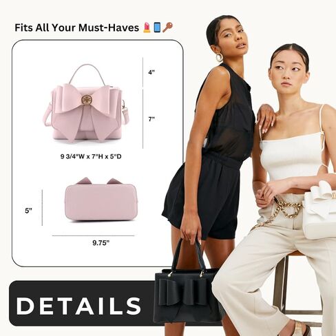 Like Dreams Bow Purses for Women | Vegan Leather Cute Bow Purse | Elegant Crossbody Handbags for Women in Kuwait