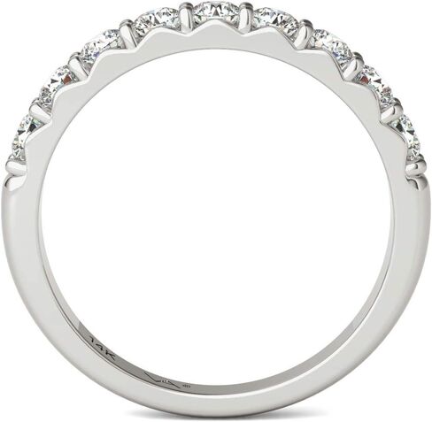 خاتم زفاف مصنوع من الذهب الأبيض عيار 14 قيراط والألماس الطبيعي ومعتمد 1/2 قيراط EF/SI1-SI2 AGS in Kuwait