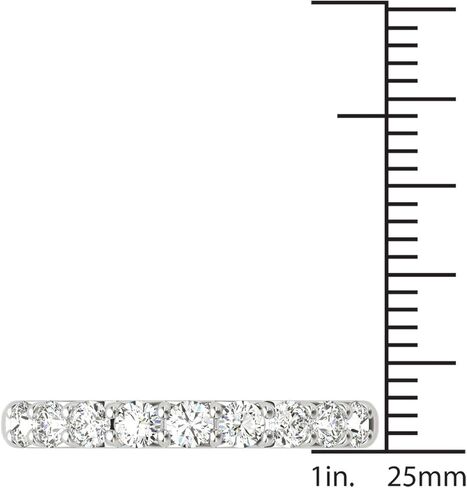 خاتم زفاف مصنوع من الذهب الأبيض عيار 14 قيراط والألماس الطبيعي ومعتمد 1/2 قيراط EF/SI1-SI2 AGS in Kuwait