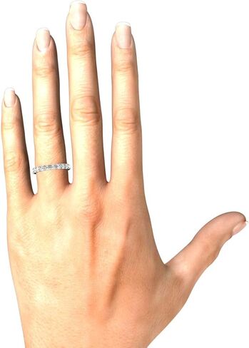 خاتم زفاف مصنوع من الذهب الأبيض عيار 14 قيراط والألماس الطبيعي ومعتمد 1/2 قيراط EF/SI1-SI2 AGS in Kuwait