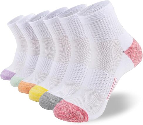Ankle Socks Womens Athletic Cushioned Socks Thick Cotton Running Sock Low Cut Hiking Sock 6 Pairs in Saudi Arabia
