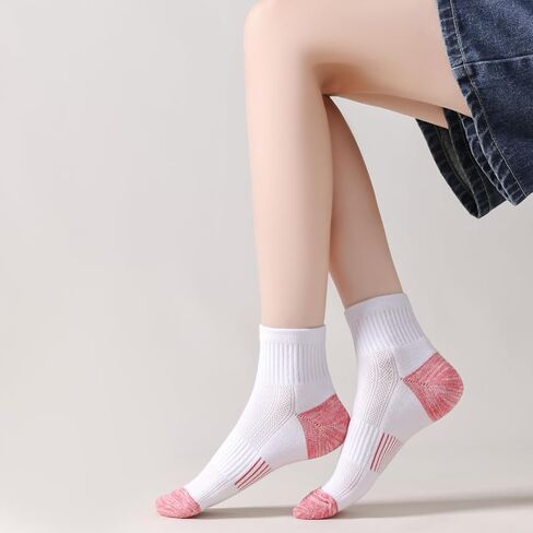 Ankle Socks Womens Athletic Cushioned Socks Thick Cotton Running Sock Low Cut Hiking Sock 6 Pairs in Saudi Arabia