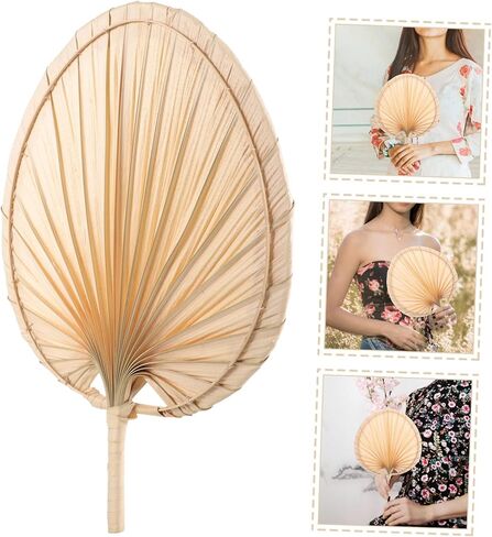 Handmade Palm Leaf Fan Handheld Summer Cooling Fan for Camping Wedding Wall Decor in Saudi Arabia