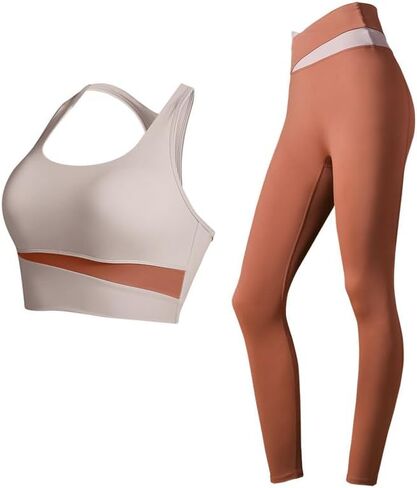 DAISHA Women’s 2 Piece Yoga Workout Outfits Sets,Seamless Yoga Leggings with Padded Stretchy Sports Bra,Gym Clothes. in Saudi Arabia
