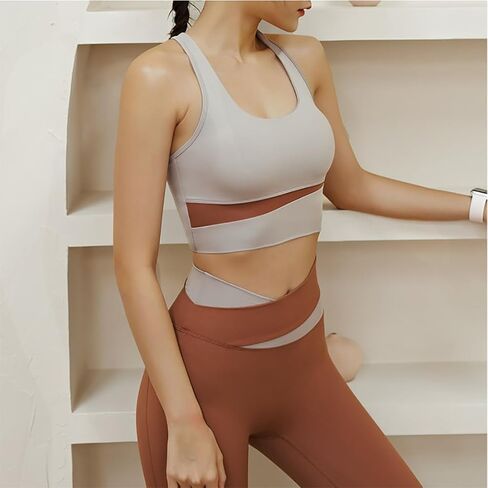 DAISHA Women’s 2 Piece Yoga Workout Outfits Sets,Seamless Yoga Leggings with Padded Stretchy Sports Bra,Gym Clothes. in Saudi Arabia