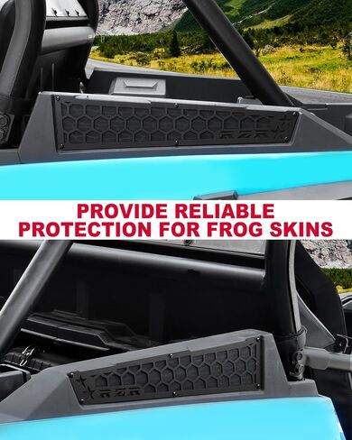أغطية مدخل هواء من الألومنيوم لملحقات Polaris RZR XP 1000/XP 4 1000 2014-2023، غطاء حماية من جلد الضفدع الجانبي المعدني الأسود، إطار شبكي للمحرك (قطعتان، مثبت بمسمار) in Kuwait