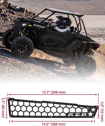 أغطية مدخل هواء من الألومنيوم لملحقات Polaris RZR XP 1000/XP 4 1000 2014-2023، غطاء حماية من جلد الضفدع الجانبي المعدني الأسود، إطار شبكي للمحرك (قطعتان، مثبت بمسمار) in Kuwait