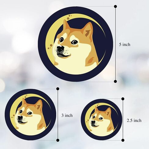 Dogecoin Sticker Pack of 3 – to the Moon Car Bumper Stickers Premium Glossy Vinyl Crypto for Car, Laptop, Phone, Mug Waterproof and Scratch-Resistant, Doge-2 in Saudi Arabia
