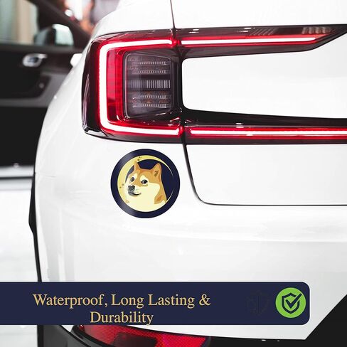 Dogecoin Sticker Pack of 3 – to the Moon Car Bumper Stickers Premium Glossy Vinyl Crypto for Car, Laptop, Phone, Mug Waterproof and Scratch-Resistant, Doge-2 in Saudi Arabia