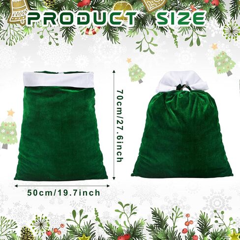 Shappy 2 Pcs Christmas Velvet Santa Claus Bags 20 x 28 Inch Large Santa Gift Sack with Drawstring Santa Claus Bag Christmas Gift Presents Bags for Xmas Present Toys Holiday Party Supplies(Brown) in Saudi Arabia