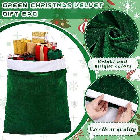 Shappy 2 Pcs Christmas Velvet Santa Claus Bags 20 x 28 Inch Large Santa Gift Sack with Drawstring Santa Claus Bag Christmas Gift Presents Bags for Xmas Present Toys Holiday Party Supplies(Brown) in Saudi Arabia