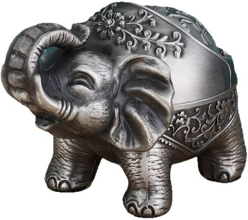 Windproof ashtray storage box indoor and outdoor ashtrays in the living room old-fashioned practical decorative cigarette butt storage tray gifts for men and women (Ancient tin) in Saudi Arabia