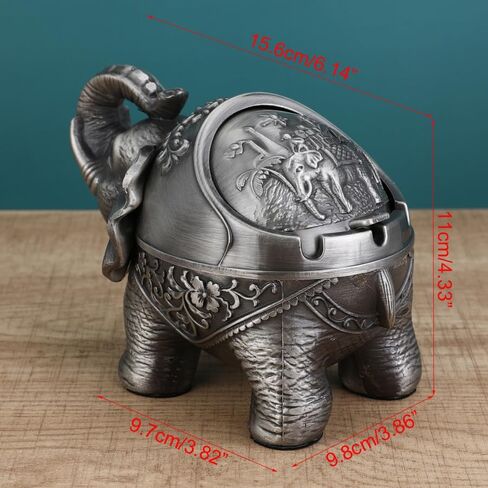 Windproof ashtray storage box indoor and outdoor ashtrays in the living room old-fashioned practical decorative cigarette butt storage tray gifts for men and women (Ancient tin) in Saudi Arabia