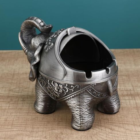 Windproof ashtray storage box indoor and outdoor ashtrays in the living room old-fashioned practical decorative cigarette butt storage tray gifts for men and women (Ancient tin) in Saudi Arabia