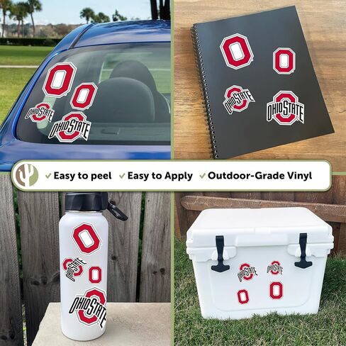 ملصقات جامعة ولاية أوهايو الصحراوية والصبار OSU Buckeyes شارات الفينيل زجاجة مياه للكمبيوتر المحمول وقصاصات السيارة T1 (النوع 1-3) in Saudi Arabia