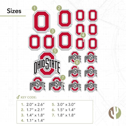 ملصقات جامعة ولاية أوهايو الصحراوية والصبار OSU Buckeyes شارات الفينيل زجاجة مياه للكمبيوتر المحمول وقصاصات السيارة T1 (النوع 1-3) in Saudi Arabia