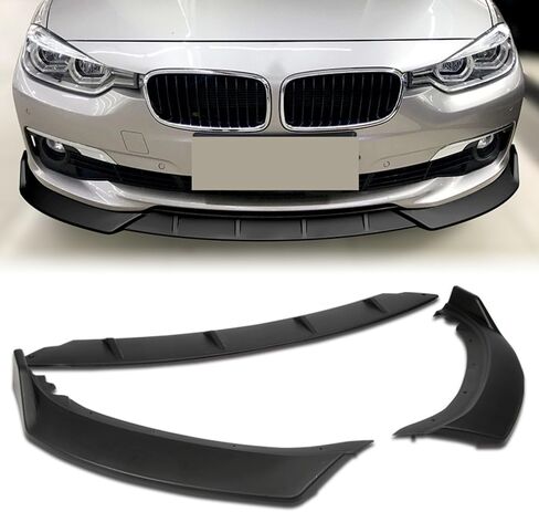 Q1-TECH، موزع ناشر لوصلات الشفة والتنورة الجانبية مكون من 9 قطع متوافق مع BMW 3-Series F30 F35 330i 318i 320i 328d 2016-2019، ممتص الصدمات الأمامي للشفاه الهوائي ABS (مطلي باللون الأسود) in Saudi Arabia