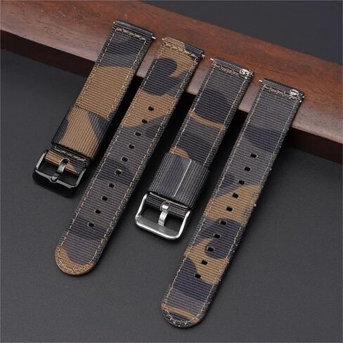 Camo Nylon Watch Strap 20mm 22mm 24mm Canvas Quick Release Watch Band Men Women Universal Sport Watchband in Kuwait