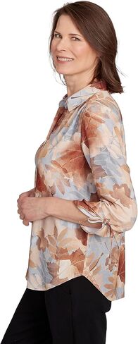 Textured Leaf Button Front Top in Saudi Arabia
