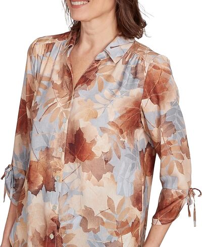 Textured Leaf Button Front Top in Saudi Arabia