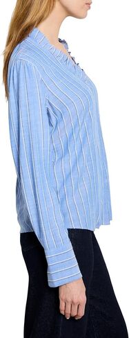 NIC+ZOE Women's Striped Ruffled Around Top in Saudi Arabia
