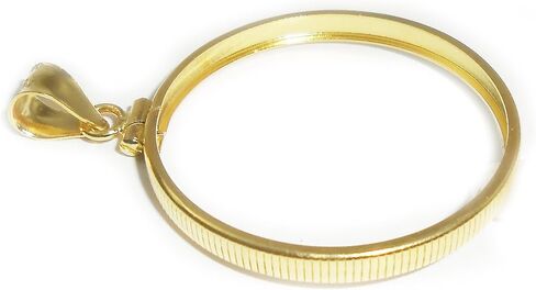 NA Flintski Jewelry Twenty (20) Cent Euro 1/20th 14k Gold Filled Coin Edge Coin Bezel Frame Mount Pendant 22.1mm x 2.1mm in Saudi Arabia