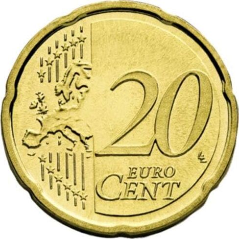 NA Flintski Jewelry Twenty (20) Cent Euro 1/20th 14k Gold Filled Coin Edge Coin Bezel Frame Mount Pendant 22.1mm x 2.1mm in Saudi Arabia