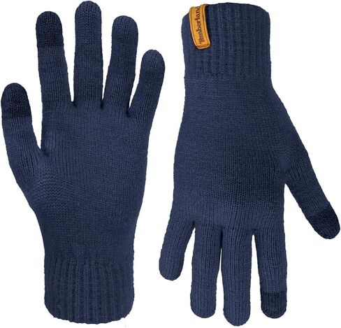 Timberland Men’s Rib Knit Gloves - Suede Clip, Soft Stretch Winter Handwear, Warm Lining, Touchscreen Ready Fingertips in Saudi Arabia