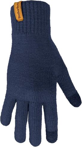 Timberland Men’s Rib Knit Gloves - Suede Clip, Soft Stretch Winter Handwear, Warm Lining, Touchscreen Ready Fingertips in Saudi Arabia