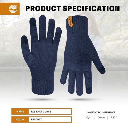 Timberland Men’s Rib Knit Gloves - Suede Clip, Soft Stretch Winter Handwear, Warm Lining, Touchscreen Ready Fingertips in Saudi Arabia