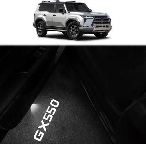 مصباح ديكور ضوء عتبة الباب مناسب لـ Gx550 & 550h مصباح إسقاط LED مشرق ضوء الباب تعديل داخلي ملحقات gx 550 (4 قطع) in Kuwait