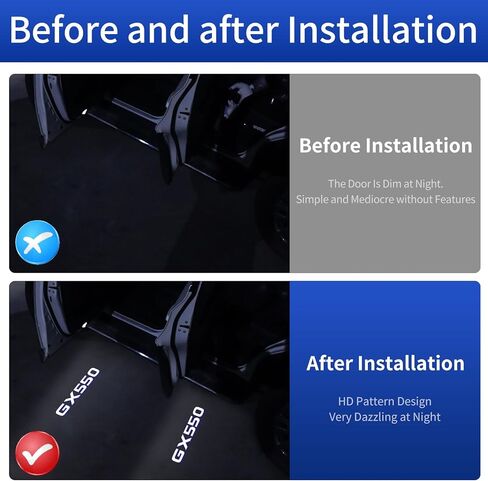 مصباح ديكور ضوء عتبة الباب مناسب لـ Gx550 & 550h مصباح إسقاط LED مشرق ضوء الباب تعديل داخلي ملحقات gx 550 (4 قطع) in Kuwait