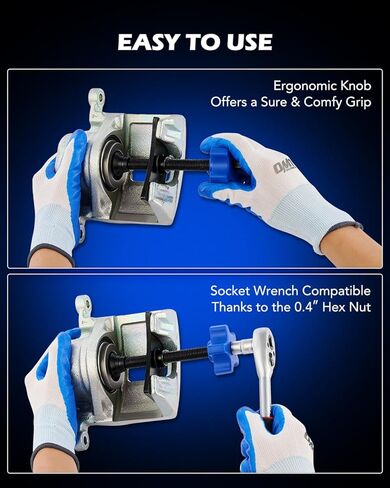 Orion Motor Tech Brake Pad Spreader, Heavy Duty Brake Pad Spreader Tool, Brake Piston Compressor Tool for Compressing Inner Pad, Solid Steel Disc Brake Caliper Spreader for Cars & Light Trucks in Kuwait