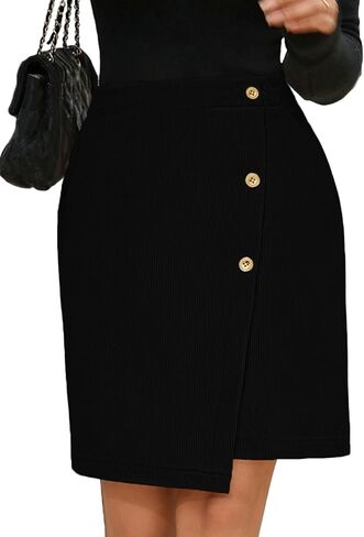 Pink Queen Corduroy Skirt Women Cute High Waist Bodycon Wrap Short Asymmetrical Hem Mini Skirt with Pockets in Saudi Arabia