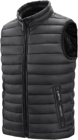 Men's Lightweight Jacket, Casual Stand Collar Vest, Lightweight Sleeveless Autumn Winter Warm Vest in Saudi Arabia