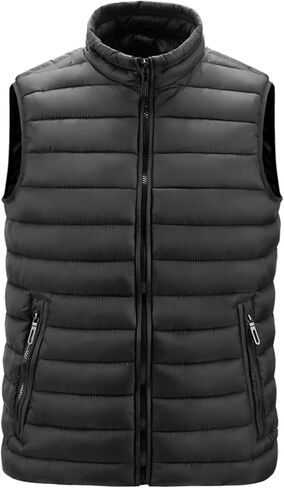 Men's Lightweight Jacket, Casual Stand Collar Vest, Lightweight Sleeveless Autumn Winter Warm Vest in Saudi Arabia