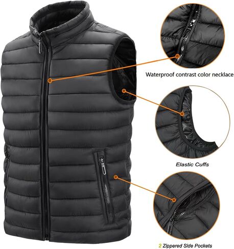 Men's Lightweight Jacket, Casual Stand Collar Vest, Lightweight Sleeveless Autumn Winter Warm Vest in Saudi Arabia