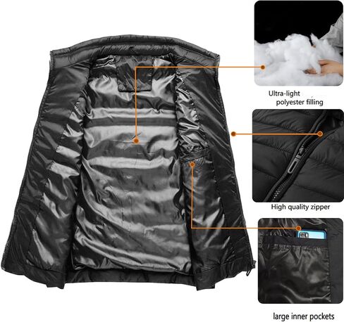 Men's Lightweight Jacket, Casual Stand Collar Vest, Lightweight Sleeveless Autumn Winter Warm Vest in Saudi Arabia