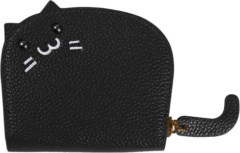 Elegant Cat-Themed Coin Purse for Women | Stylish Litchi Pattern with PU Card Holder | Perfect as a Cat Wallet or Change Purse Pink in Saudi Arabia