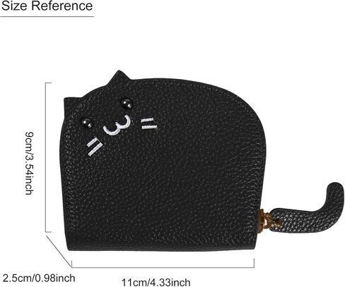 Elegant Cat-Themed Coin Purse for Women | Stylish Litchi Pattern with PU Card Holder | Perfect as a Cat Wallet or Change Purse Pink in Saudi Arabia