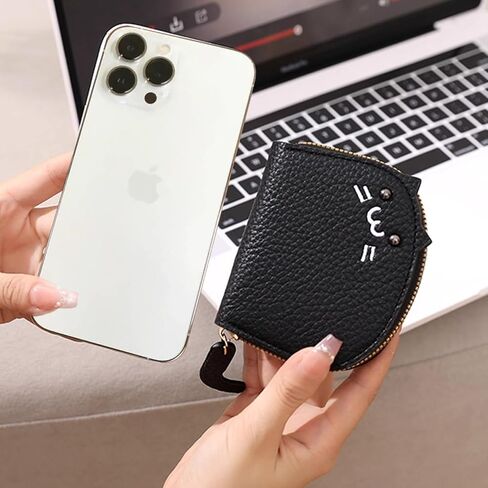 Elegant Cat-Themed Coin Purse for Women | Stylish Litchi Pattern with PU Card Holder | Perfect as a Cat Wallet or Change Purse Pink in Saudi Arabia