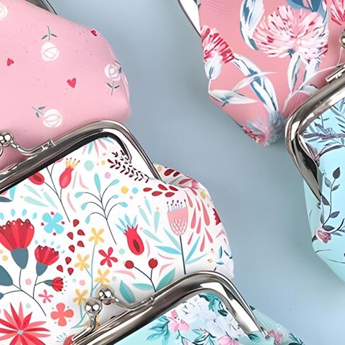 Fashion Flowers Ladies Iron Buckle Coin Bag Key Bag Iron Buckle Bag Coin Purse Storage Bag in Saudi Arabia