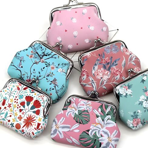 Fashion Flowers Ladies Iron Buckle Coin Bag Key Bag Iron Buckle Bag Coin Purse Storage Bag in Saudi Arabia