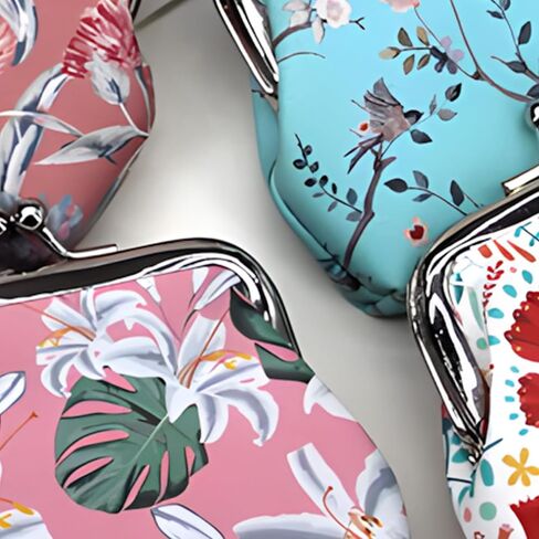 Fashion Flowers Ladies Iron Buckle Coin Bag Key Bag Iron Buckle Bag Coin Purse Storage Bag in Saudi Arabia