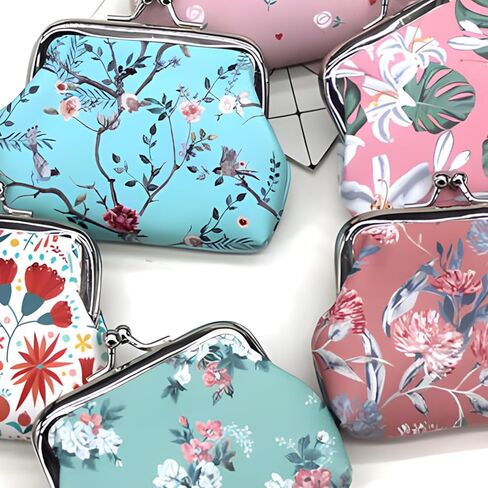 Fashion Flowers Ladies Iron Buckle Coin Bag Key Bag Iron Buckle Bag Coin Purse Storage Bag in Saudi Arabia